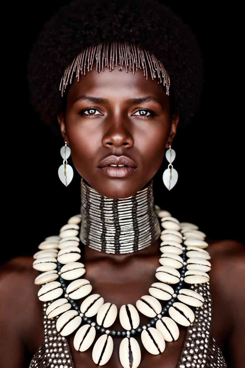 Fotokunst van vrouw uit Afrikaanse stam