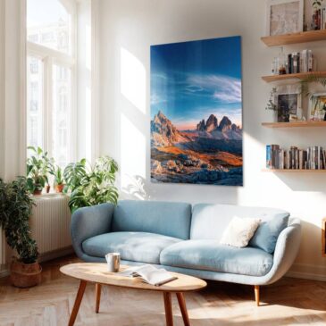 Wall art van berglandschap