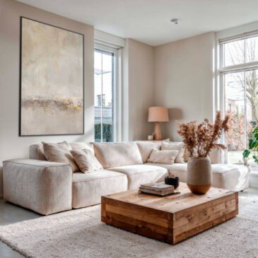 Abstracte Japandi wanddecoratie