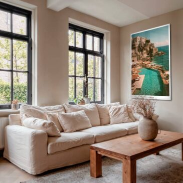 Arte fotográfico de la costa amalfitana en Italia