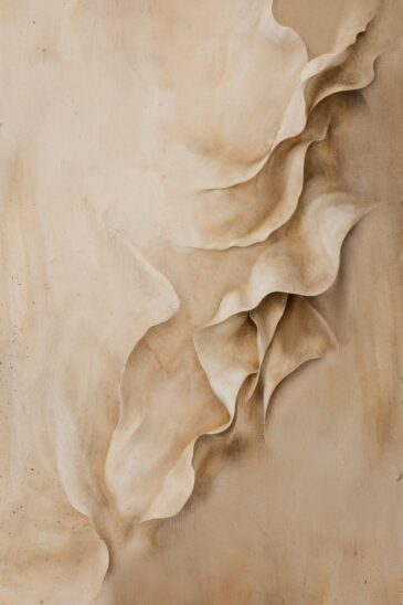 Japandi Abstract – abstracte compositie in beige met organische vormen