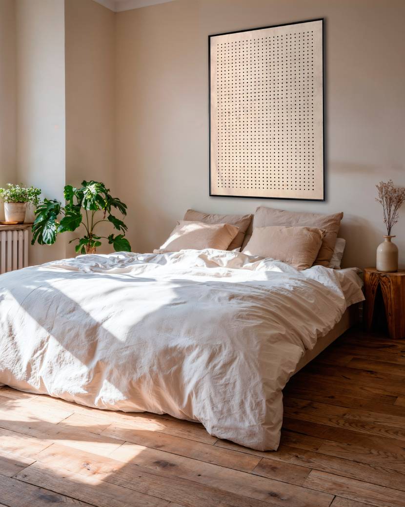 Wandkunst im Japandi-Stil