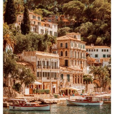 Tableau rétro du lac de Garde en Italie