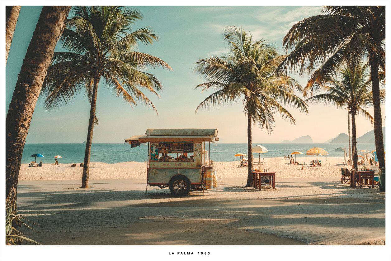 Photo rétro de plage tropicale