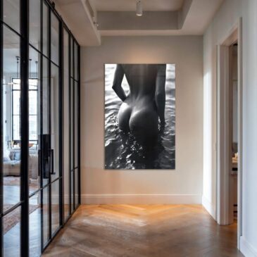 Zwart wit naakt schilderij