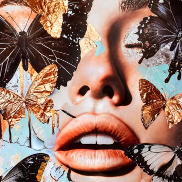 Blissful II, un portrait féminin de luxe aux accents noirs et or