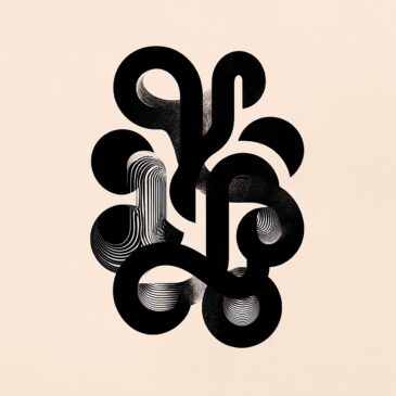 Abstract zwart wit schilderij