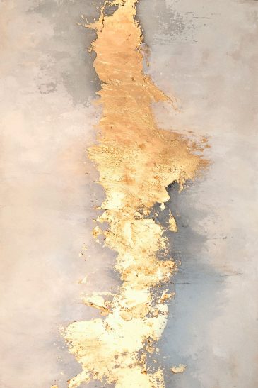 Abstracte muurkunst met goud