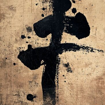 Abstrakte japanische Wandkunst