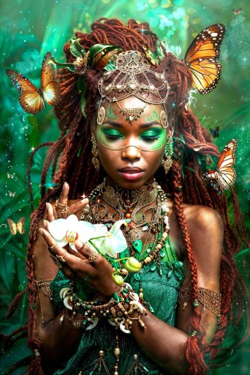 Emerald Spirit I groene muurdecoratie met diepe smaragd tinten