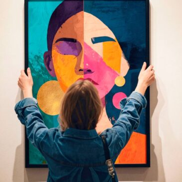 Shapes of Identity – abstract vrouwelijk portret met geometrische kleurvlakken | The Art of Interior