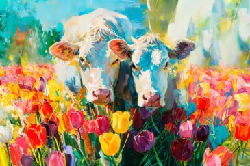cows in spring