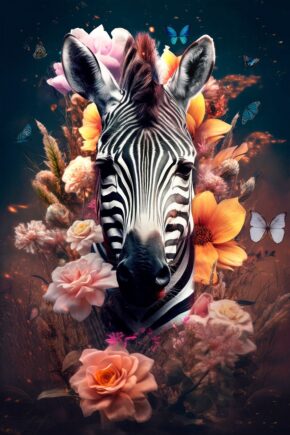 Fotokunstwerk van een zebra
