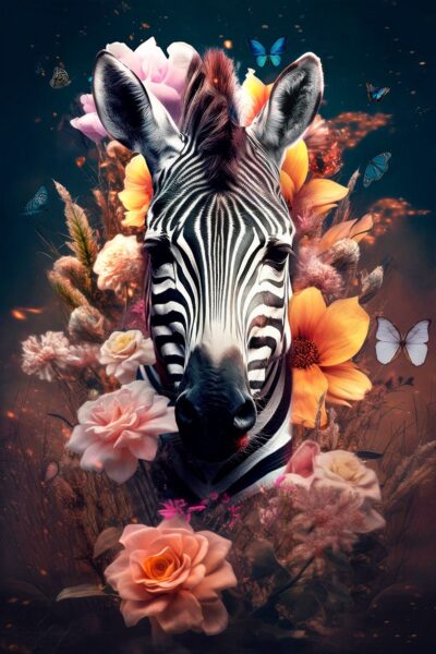 Fotokunstwerk van een zebra