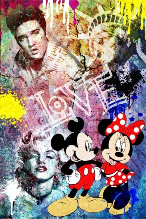 Kleurrijk fotokunstwerk in pop art-stijl