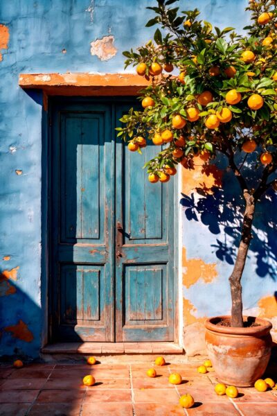Orange et bleu