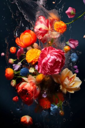 Unieke bloemen fotokunst voor op de muur.