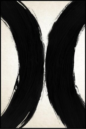 Abstracte zwart wit wall art