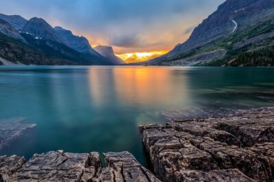 Nature painting of sunset at more