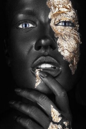 Wall art van artistiek portret