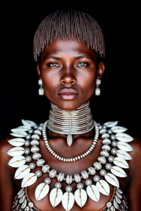 Wandkunst der schönen afrikanischen Stammesfrau