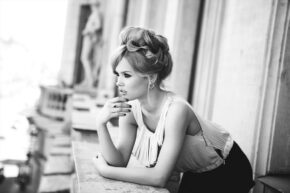 Black and white wall art decor of a beautiful woman