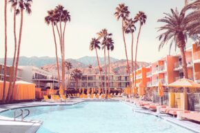 Wall art of Retro Swimming pool